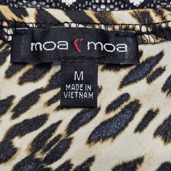 Moa Moa Leopard Print Camisole Lace Trim Medium Adjustable Spaghetti Straps New - Picture 2 of 7
